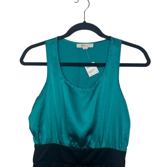 Forever 21 XXI Teal Black Colorblock Shirt Length Mini Dress NWT Small - Picture 3 of 9